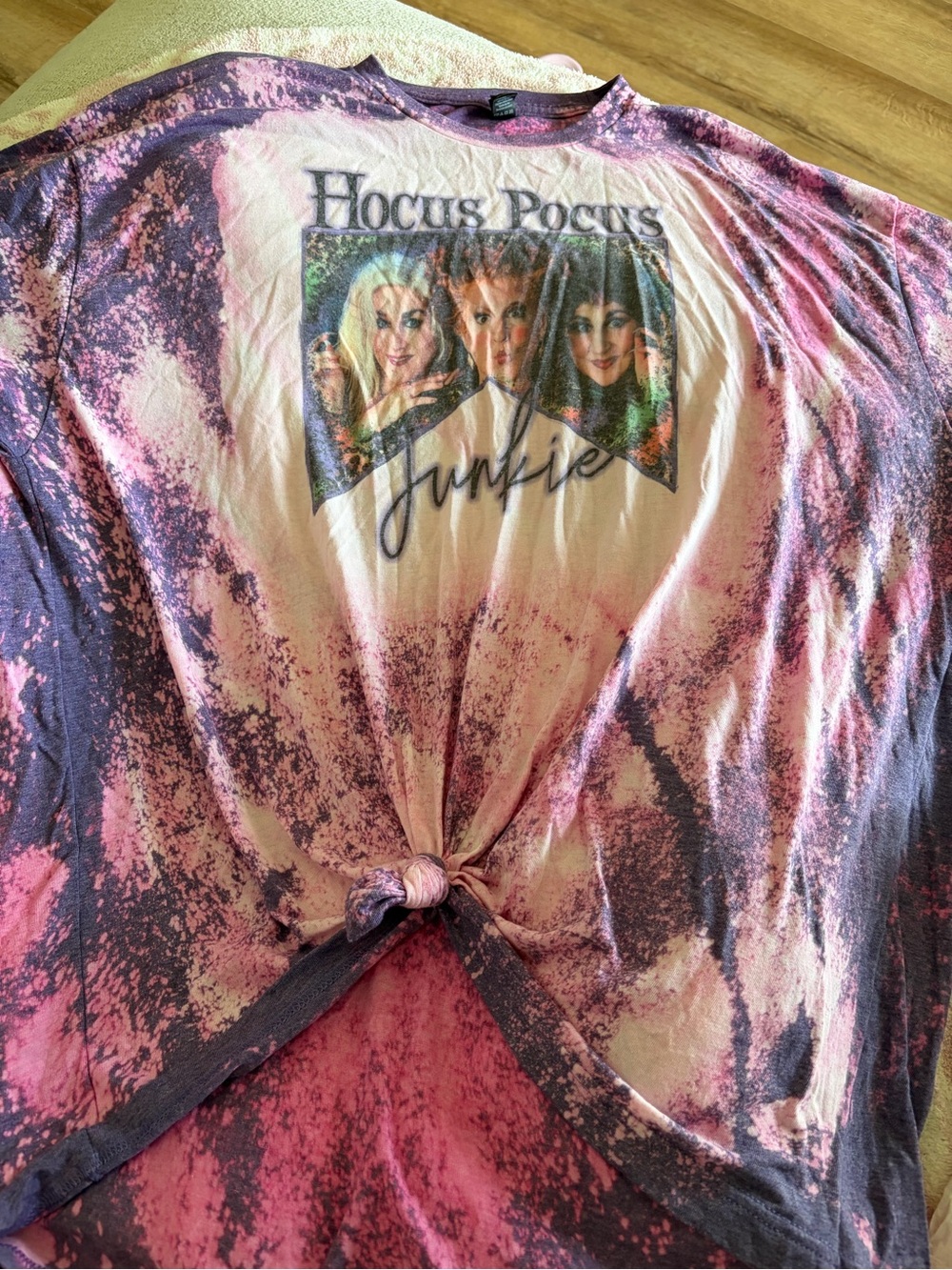 Hocus Pocus Junkie Tie-Dye Graphic Tee - Pink & Purple